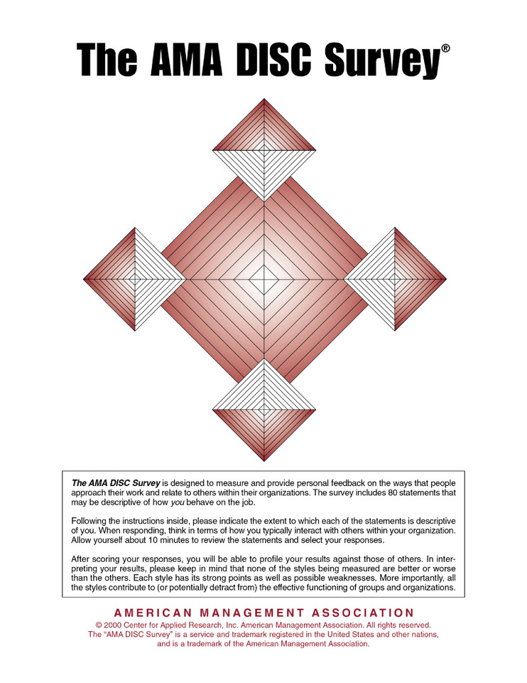 AMA DISC Survey book cover by Robert Cooke