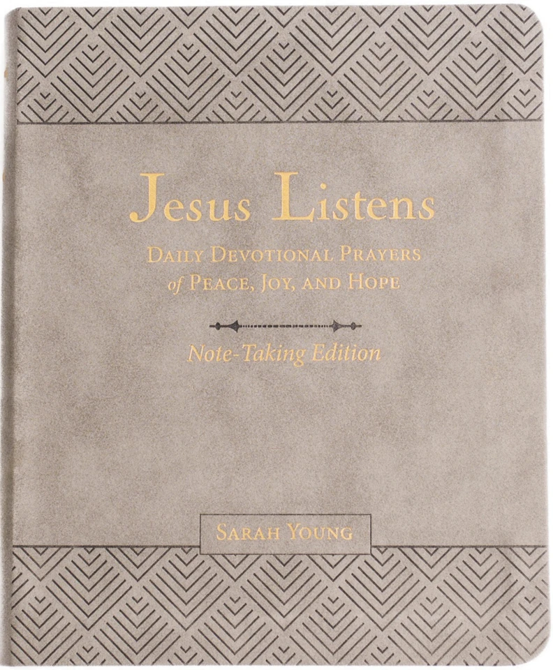 Jesus Listens Note-Taking Edition, Leathersoft, Gray, with Full Scriptures: Daily Devotional Prayers of Peace, Joy, and Hope (A 365-Day Prayer Book) (Jesus Listens) book cover by Sarah Young