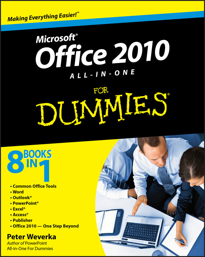 Office 2010 All-in-One For Dummies book cover by Peter Weverka