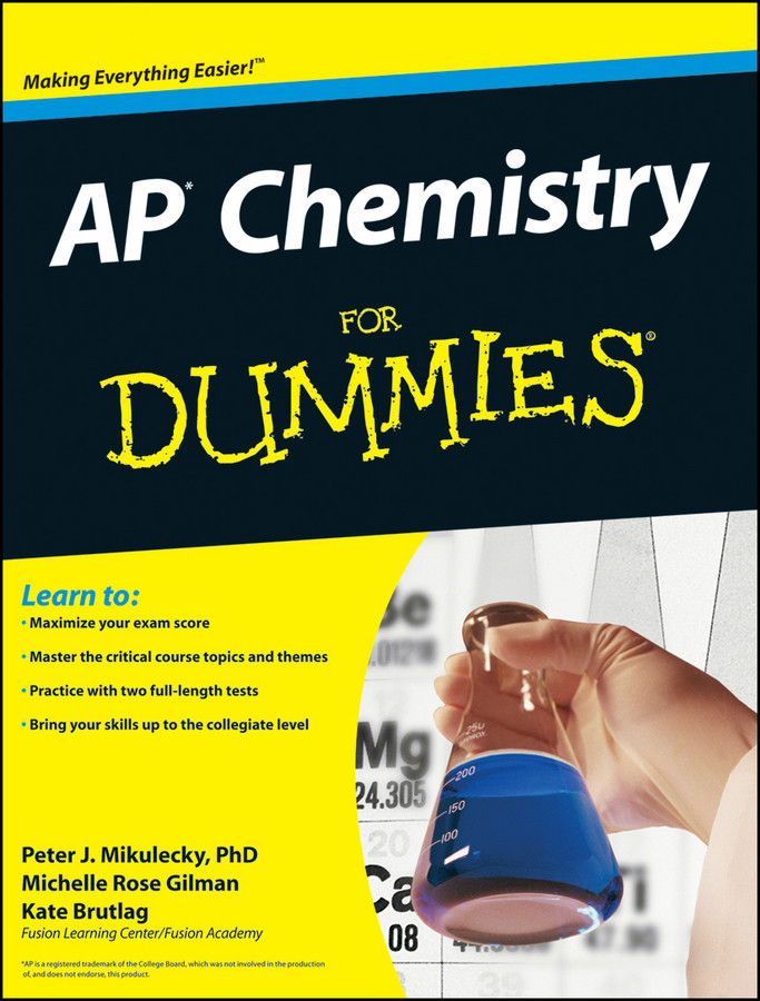 AP Chemistry For Dummies book cover by Peter J. Mikulecky, Michelle Rose Gilman, Kate Brutlag