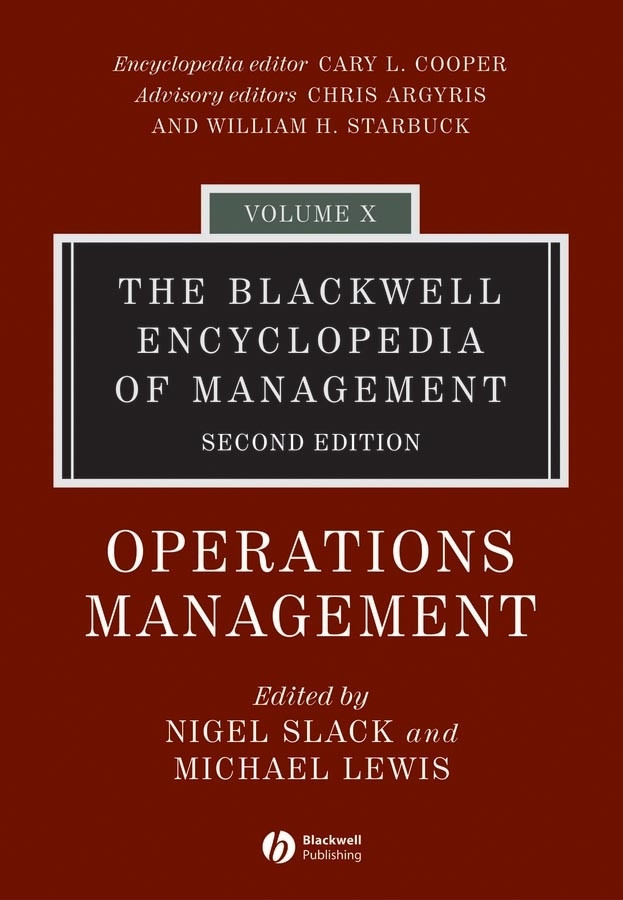 The Blackwell Encyclopedia of Management, Operations Management (Blackwell Encyclopaedia of Management) book cover by 