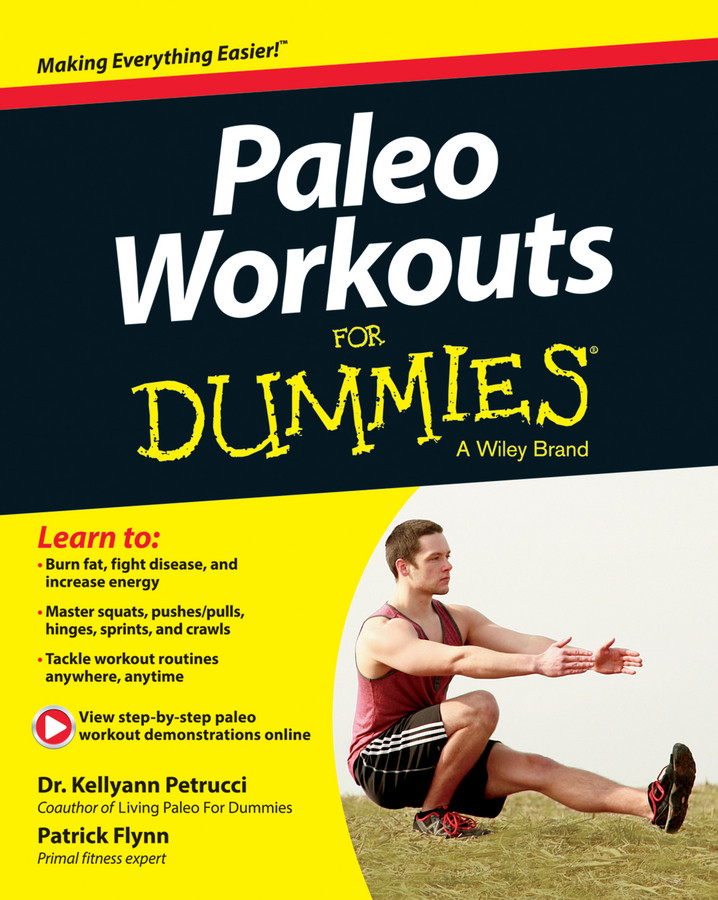 Paleo Workouts For Dummies book cover by Kellyann Petrucci, Patrick Flynn