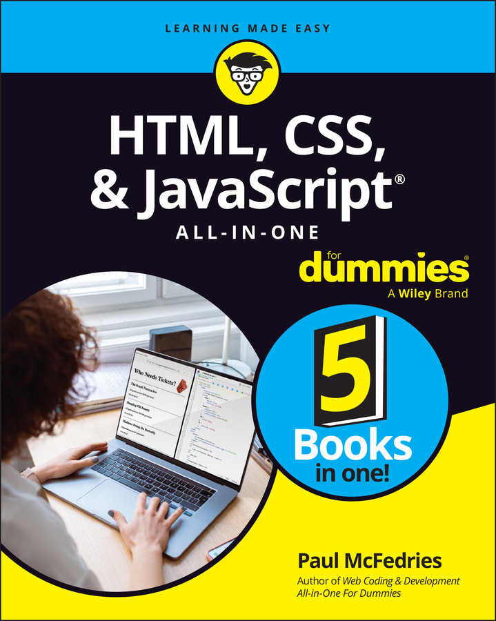 HTML, CSS, & JavaScript All-in-One For Dummies book cover by Paul McFedries