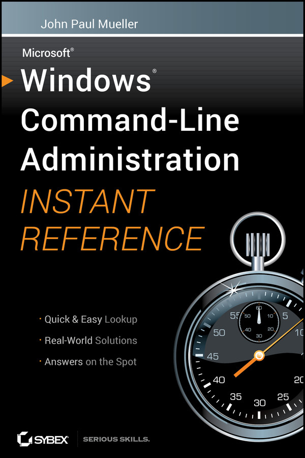 Windows Command Line Administration Instant Reference book cover by John Paul Mueller