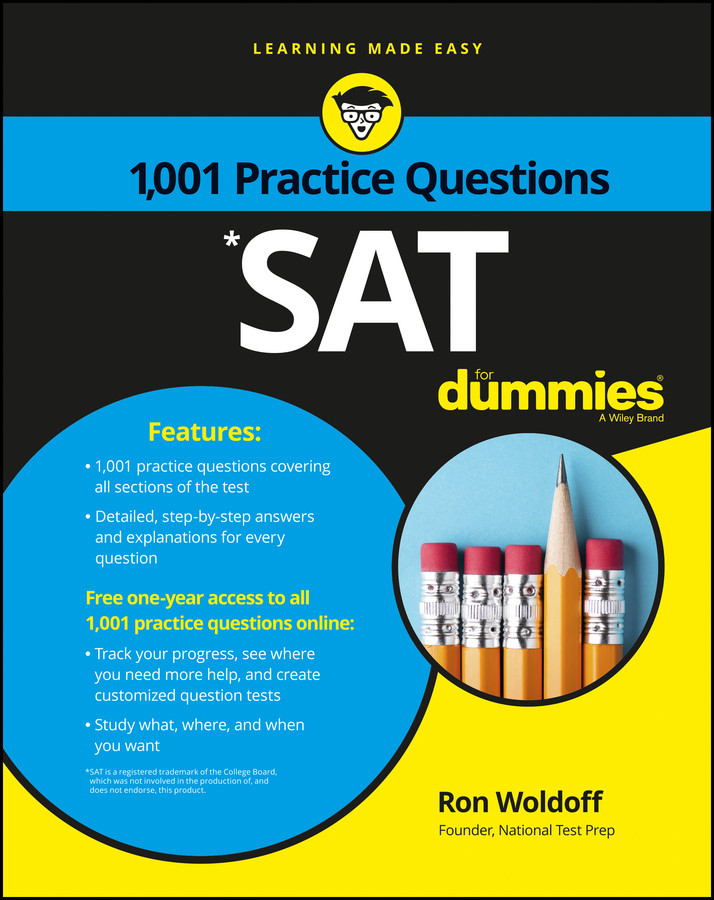 SAT: 1,001 Practice Questions For Dummies book cover by Ron Woldoff