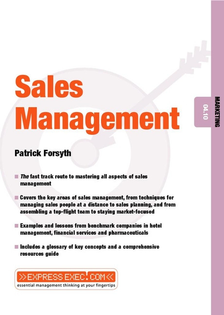 Sales Management: Marketing 04.10 (Express Exec) book cover by Patrick Forsyth
