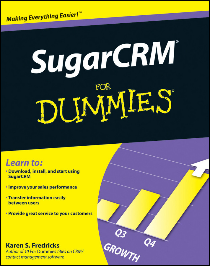 SugarCRM For Dummies book cover by Karen S. Fredricks