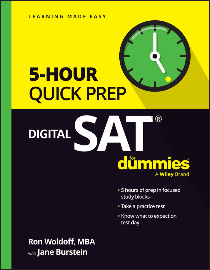 Digital SAT 5-Hour Quick Prep For Dummies book cover by Ron Woldoff