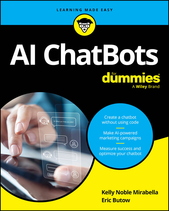 AI ChatBots For Dummies book cover by Kelly Noble Mirabella, Eric Butow
