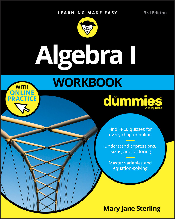 Algebra I Workbook For Dummies book cover by Mary Jane Sterling