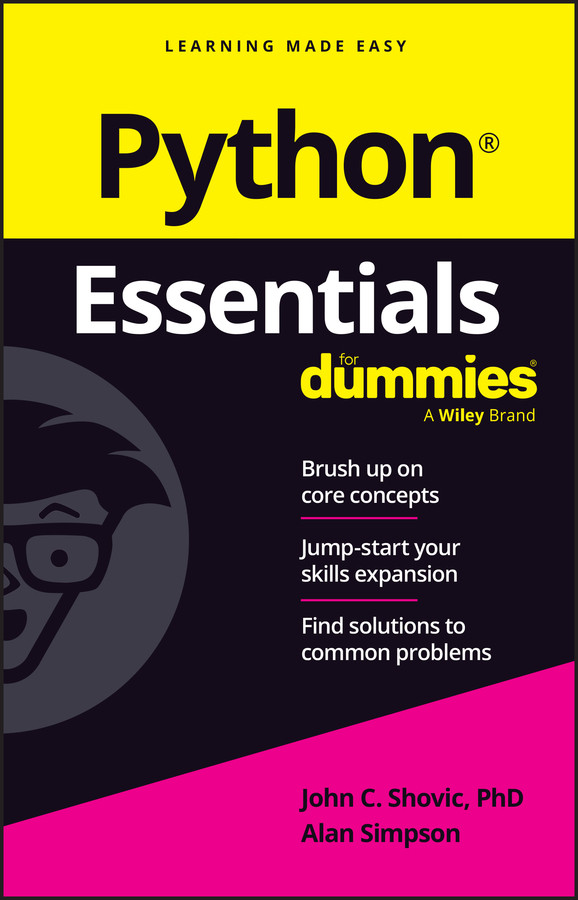 Python Essentials For Dummies book cover by John C. Shovic, Alan Simpson