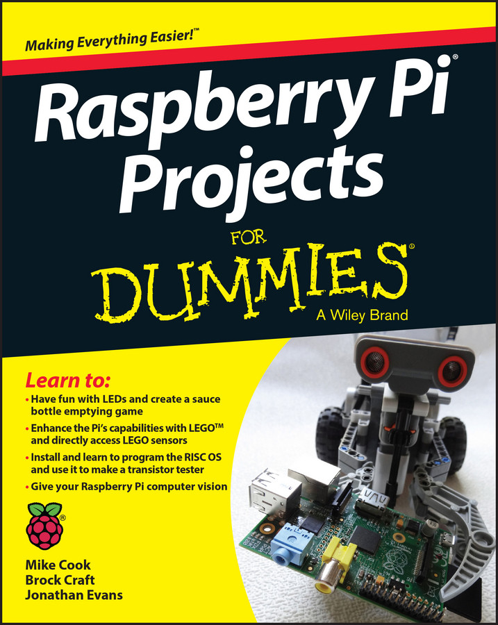 Raspberry Pi Projects For Dummies book cover by Mike Cook, Jonathan Evans, Brock Craft