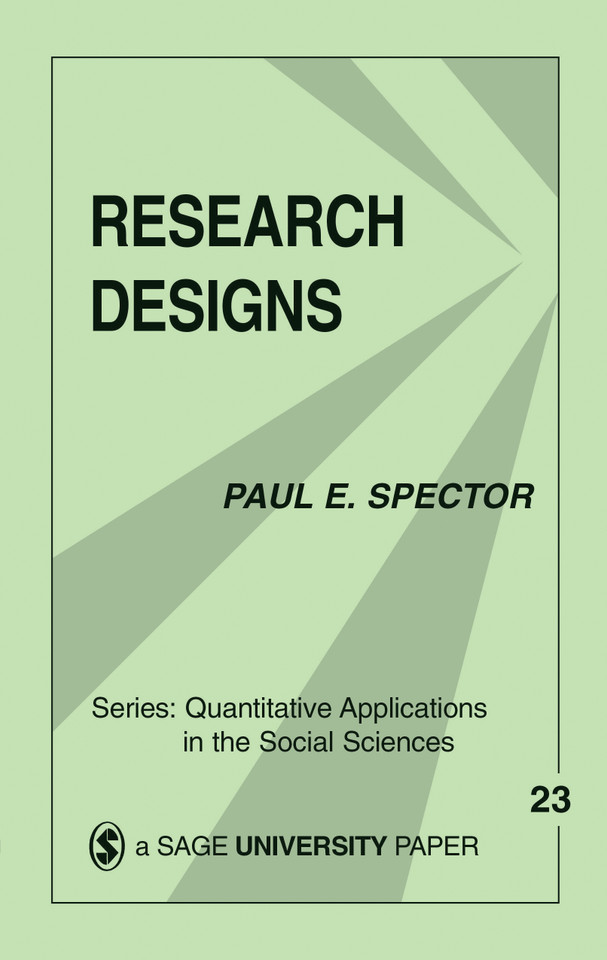 Research Designs (Quantitative Applications in the Social Sciences) book cover by Paul E. Spector