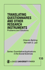 Translating Questionnaires and Other Research Instruments: Problems and Solutions (Quantitative Applications in the Social Sciences) book cover by Orlando Behling, Kenneth S. Law