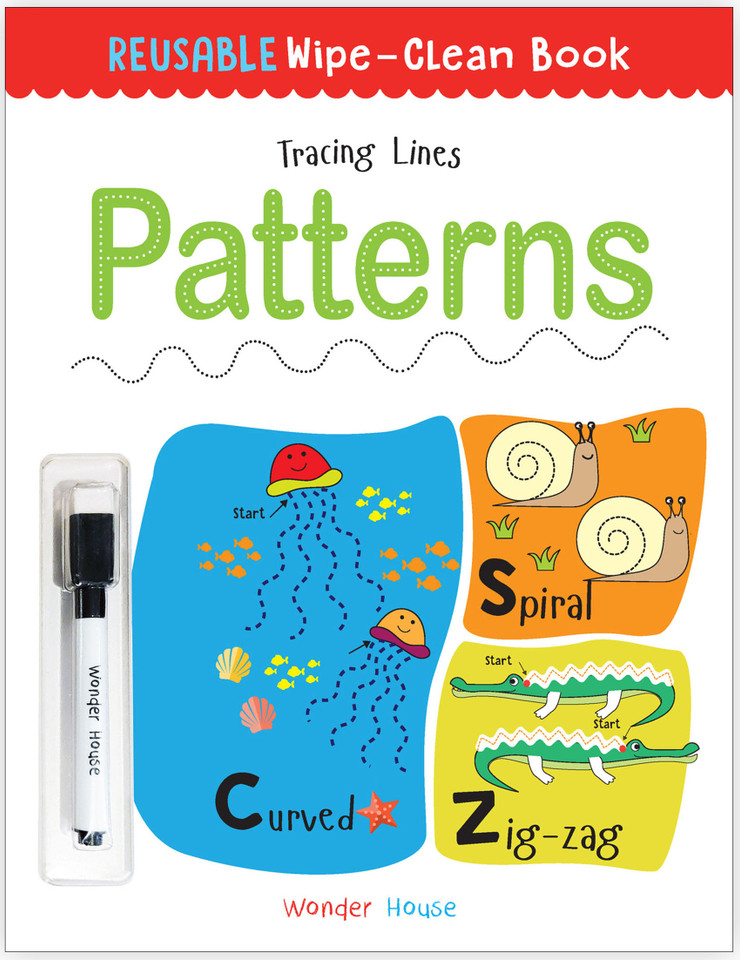 Reusable Wipe And Clean Book Tracing - Lines Patterns : Trace And Practice Patterns book cover by Wonder House Books