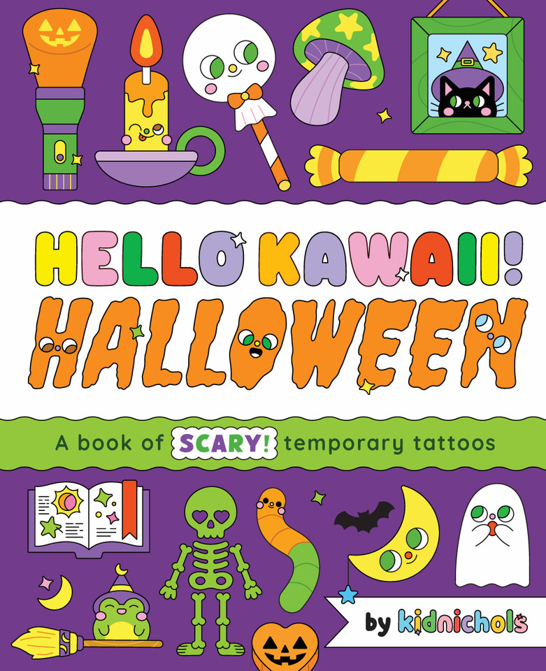 Hello Kawaii! Halloween: A book of scary temporary tattoos book cover by 