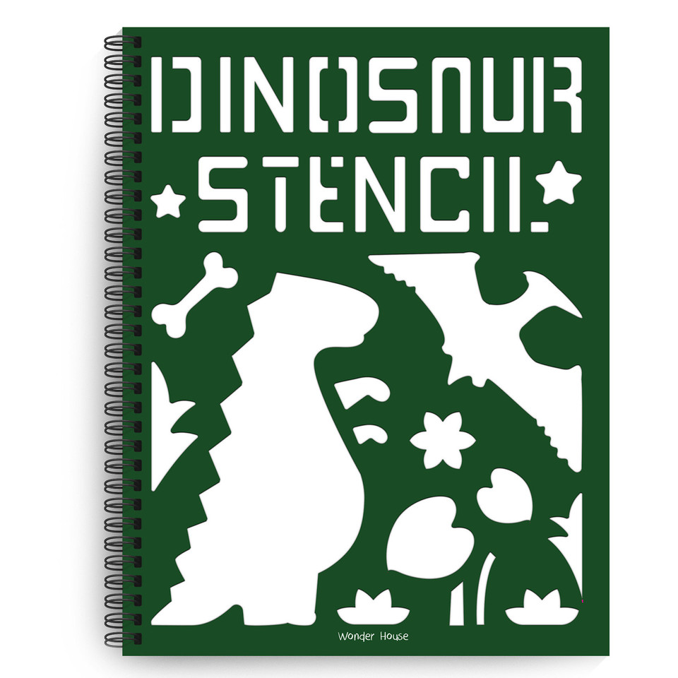 Stencil Book: Dinosaur book cover by Wonder House Books