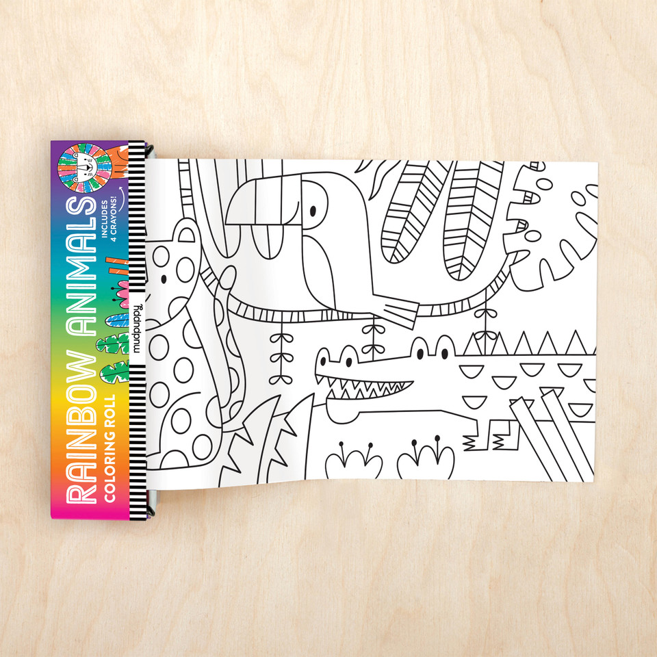 Rainbow Animals Mini Coloring Roll book cover by Mudpuppy