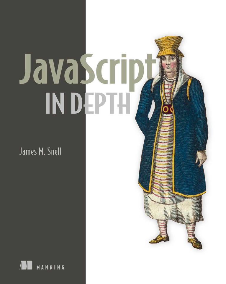 JavaScript in Depth book cover by James M. Snell