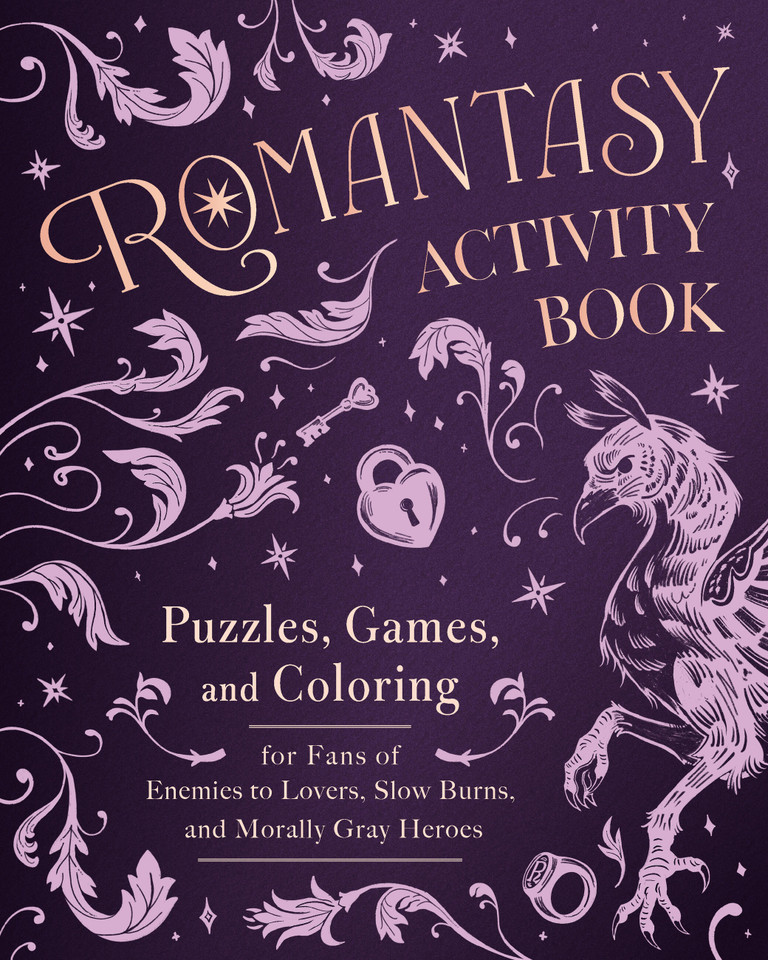 Romantasy Activity Book: Puzzles, Games, and Coloring for Fans of Enemies to Lovers, Slow Burns, and Morally Gray Heroes book cover by Jane Waverly