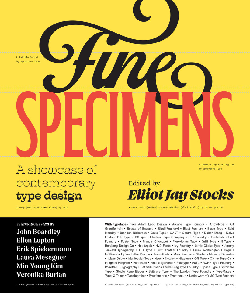 Fine Specimens: A Showcase of Contemporary Type Design book cover by Elliot Jay Stocks
