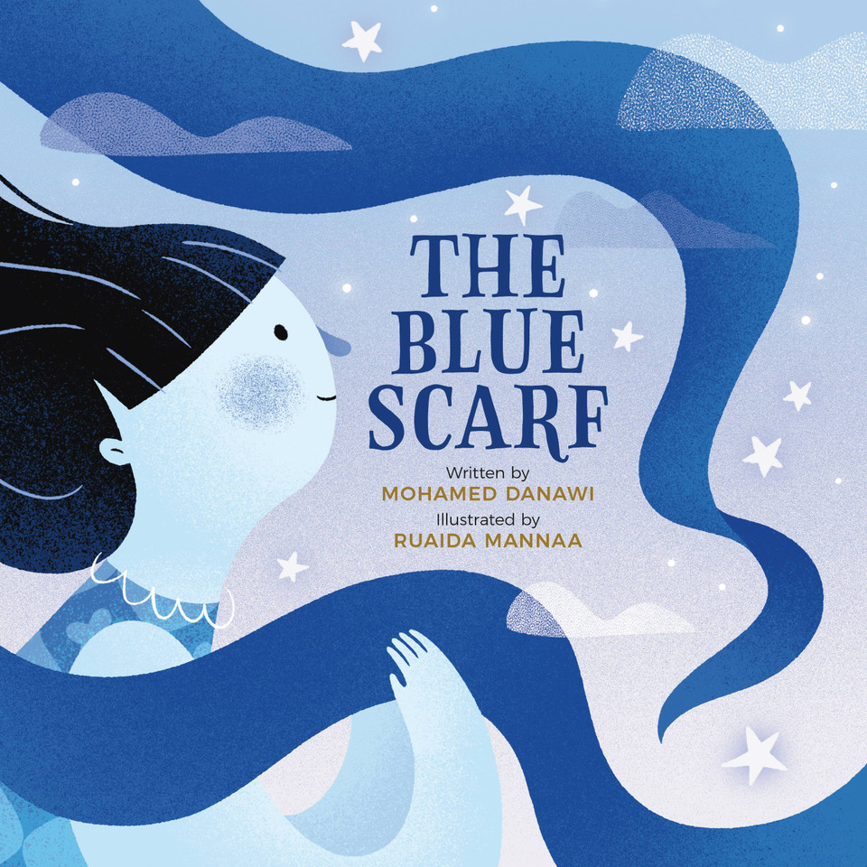 The Blue Scarf book cover by Mohamed Danawi