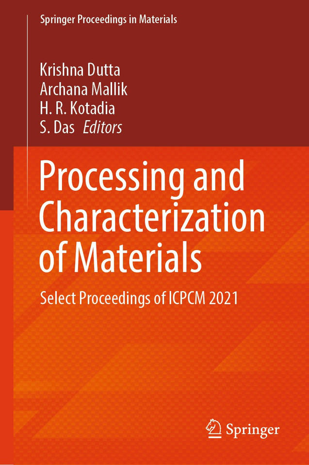 Processing and Characterization of Materials: Select Proceedings of ICPCM 2021 (Springer Proceedings in Materials #26) book cover by 