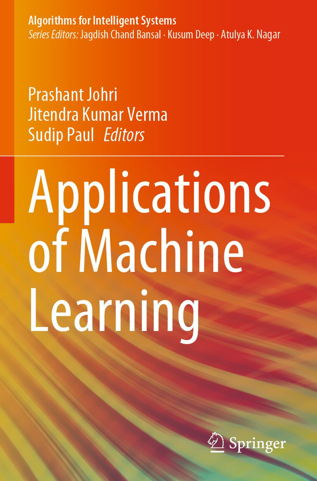 Applications of Machine Learning (Algorithms for Intelligent Systems) book cover by 