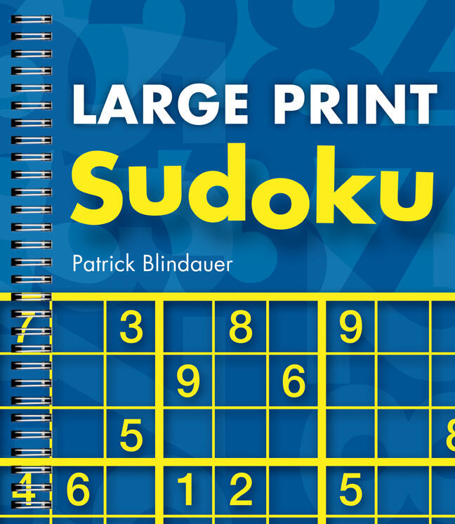 Large Print Sudoku book cover by Patrick Blindauer