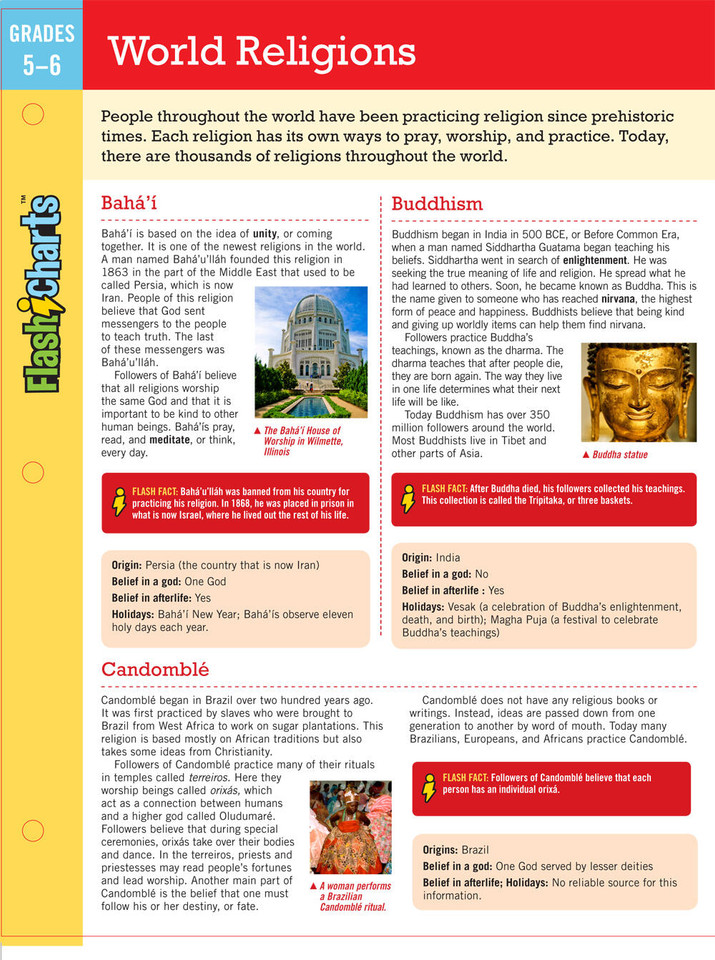 World Religions FlashCharts (FlashCharts) book cover by Aileen Weintraub
