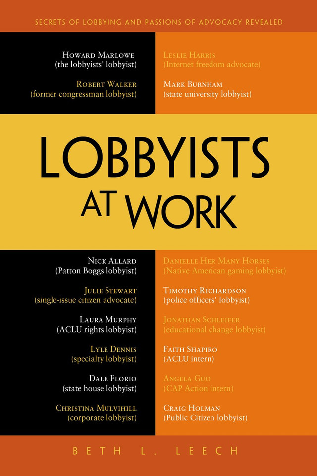 Lobbyists at Work book cover by Beth L. Leech