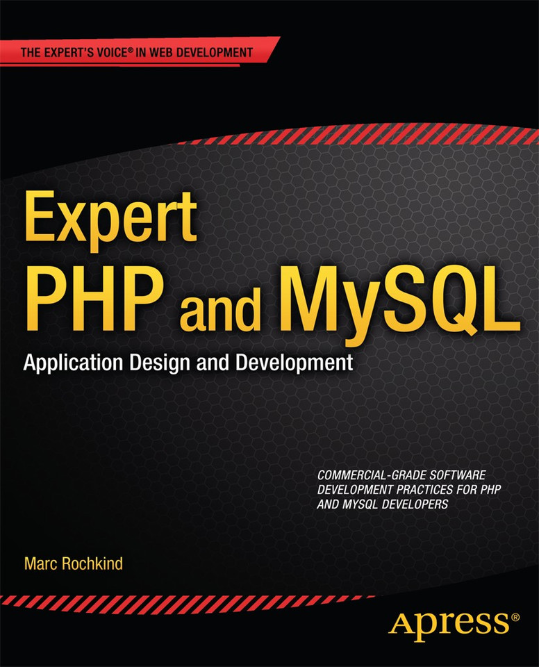 Expert PHP and MySQL: Application Design and Development book cover by Marc Rochkind