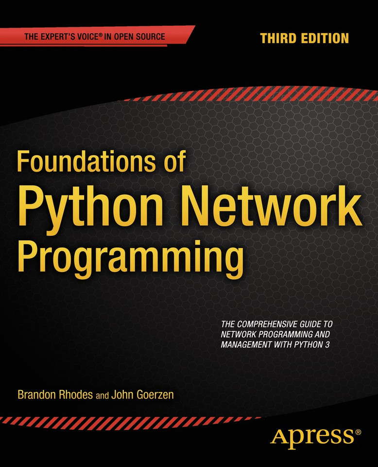 Foundations of Python Network Programming book cover by Brandon Rhodes, John Goerzen