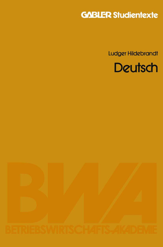Deutsch book cover by Ludger Hildebrandt