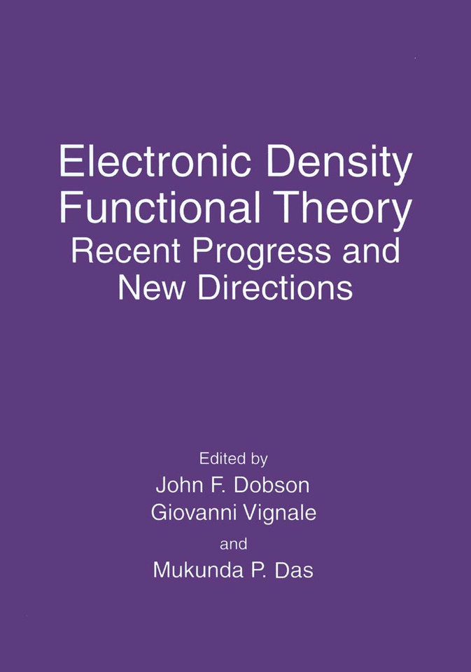 Electronic Density Functional Theory: Recent Progress and New Directions book cover by 
