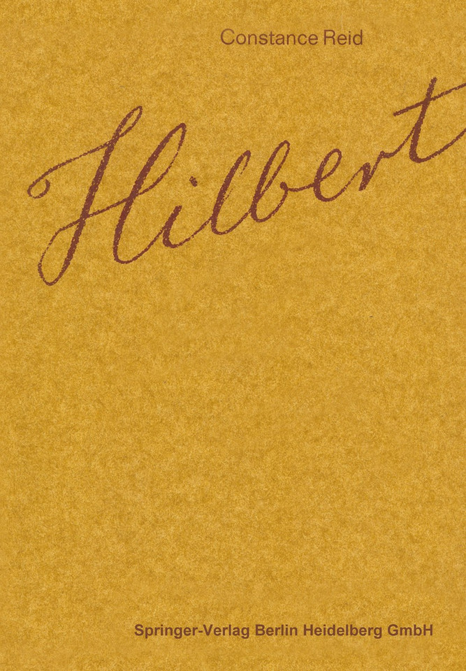 Hilbert book cover by Constance Reid, Hermann Weyl