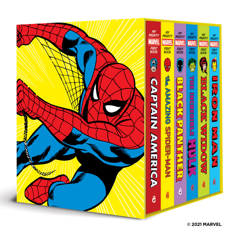My Mighty Marvel First Book Collection: 6 Board Books: Captain America, Spider-Man, Black Widow, Black Panther, the Hulk, and Iron Man! book cover by Marvel Marvel Entertainment