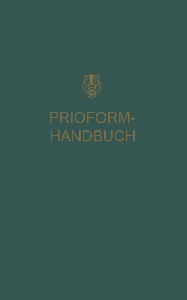 Prioform-Handbuch book cover by Deutcschen prioform Werken Bohlander & Co.G.m.b.H.Köln