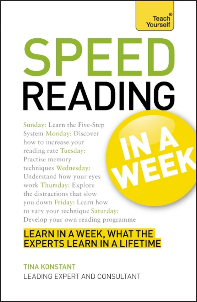 Speed Reading in a Week: Teach Yourself book cover by Tina Konstant