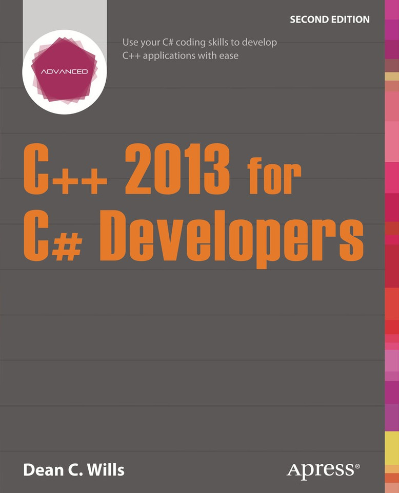 C++ 2013 for C# Developers book cover by Dean C. Wills