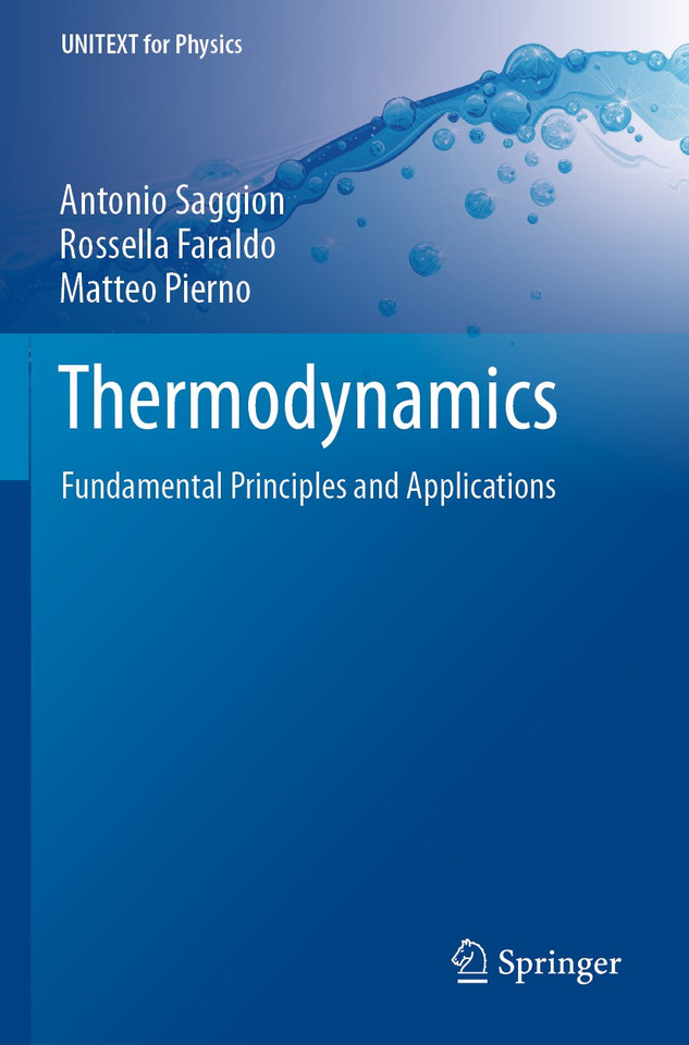 Thermodynamics: Fundamental Principles and Applications (UNITEXT for Physics) book cover by Antonio Saggion, Rossella Faraldo, Matteo Pierno