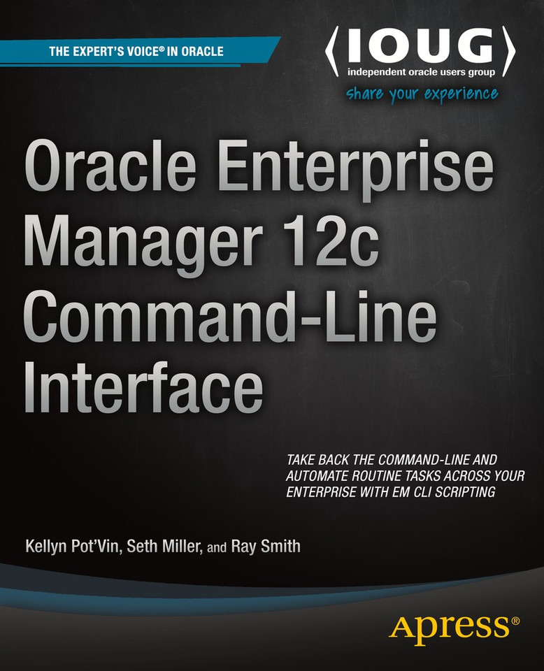 Oracle Enterprise Manager 12c Command-Line Interface book cover by Kellyn Pot'Vin, Seth Miller, Ray Smith