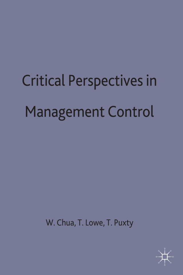 Critical Perspectives in Management Control book cover by 