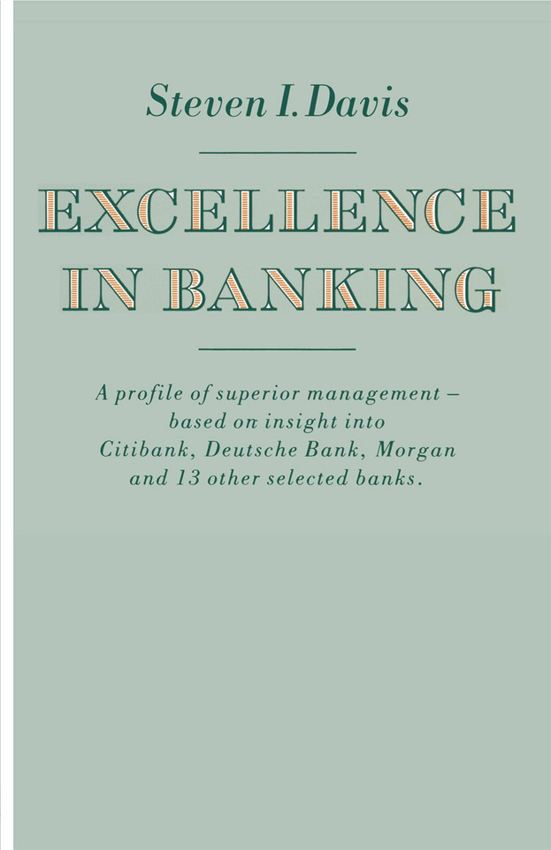 Excellence in Banking book cover by Steven I. Davis