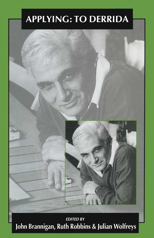 Applying: To Derrida book cover by 
