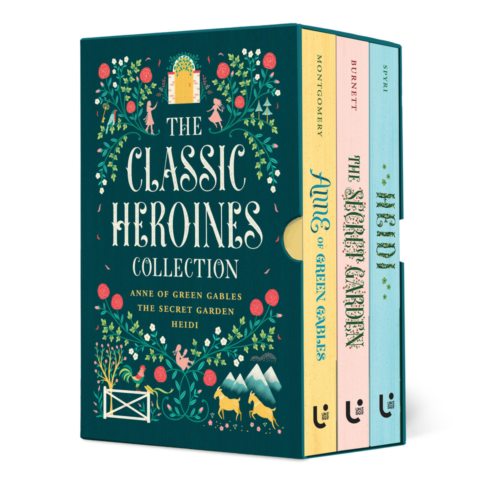 The Classic Heroines Collection Boxed Set: Anne of Green Gables, Heidi, The Secret Garden (Children's Signature Editions) book cover by Frances Hodgson Burnett, Johanna Spyri, L.M. Montgomery