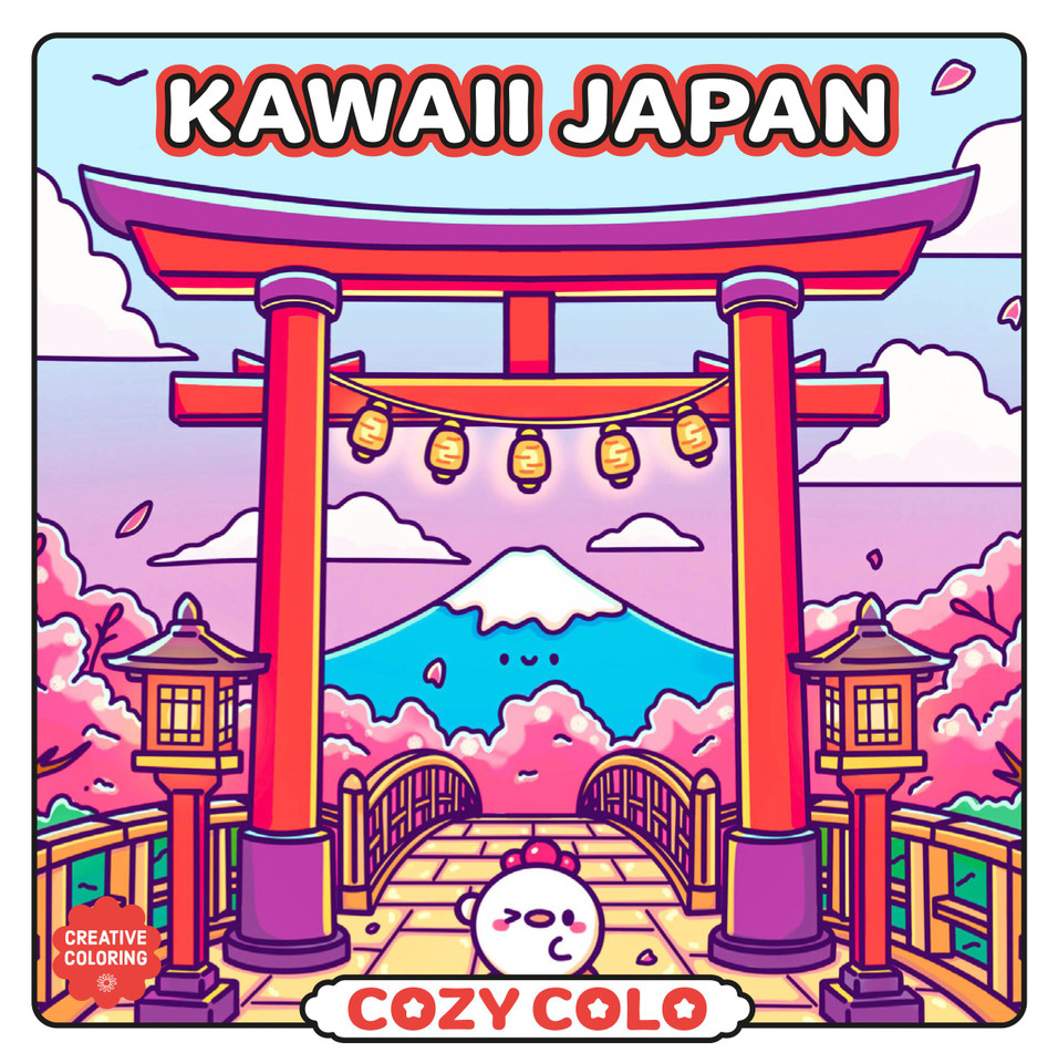 Kawaii Japan (Cozy Coloring) book cover by Chickie Cafe
