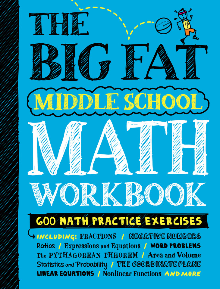 The Big Fat Middle School Math Workbook: 600 Math Practice Exercises (Big Fat Notebook) book cover by Workman Publishing, Editors of Brain Quest