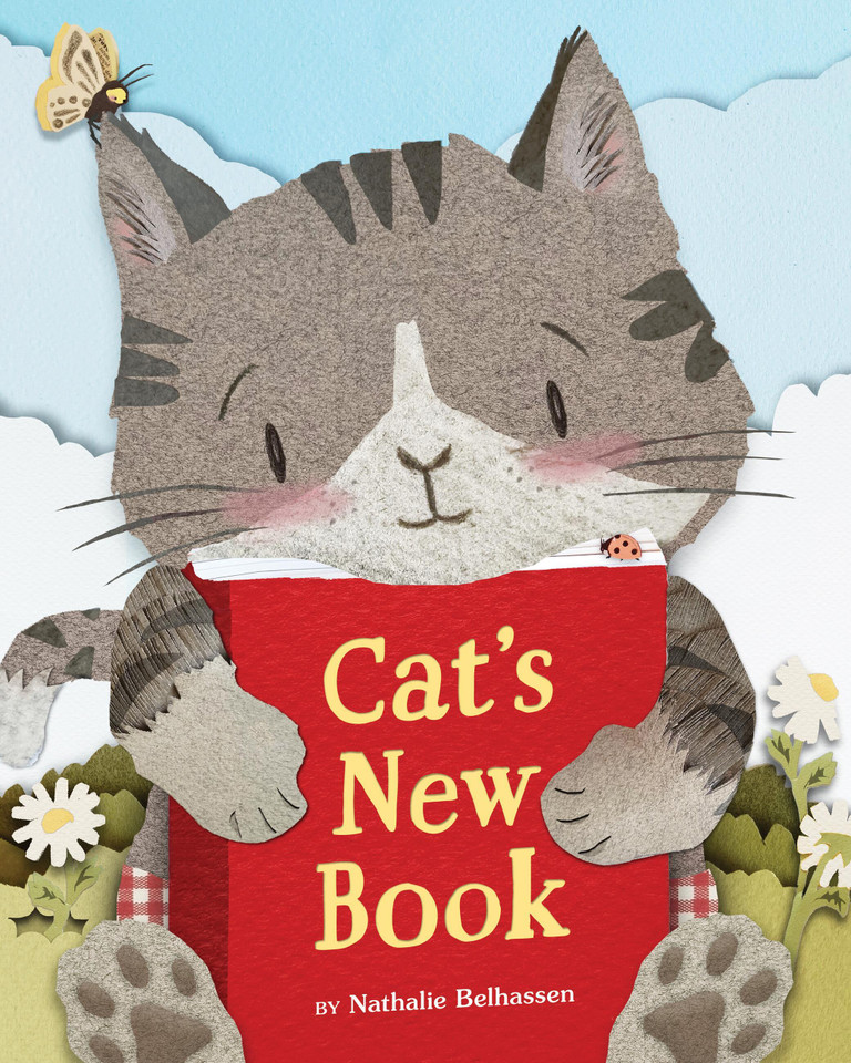Cat's New Book book cover by Nathalie Belhassen