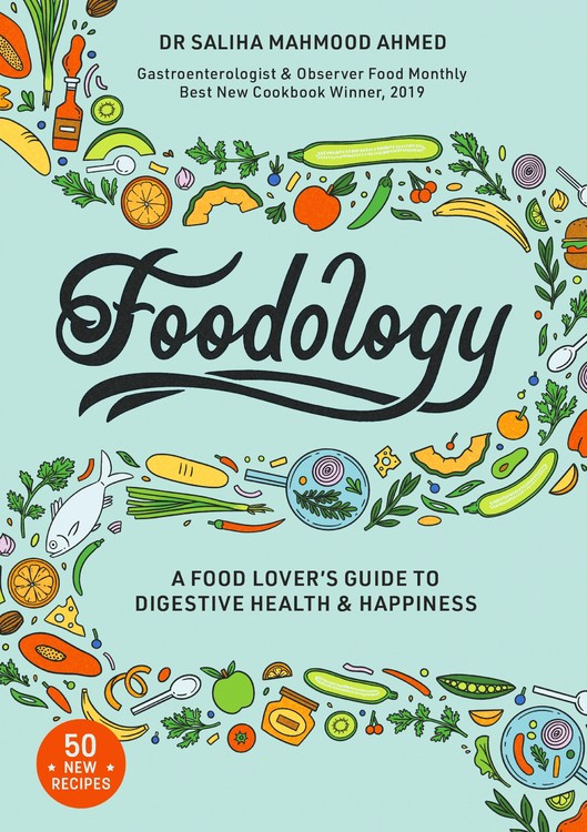 Foodology: A Food-lover’s Guide to Digestive Health and Happiness book cover by Saliha Mahmood Ahmed
